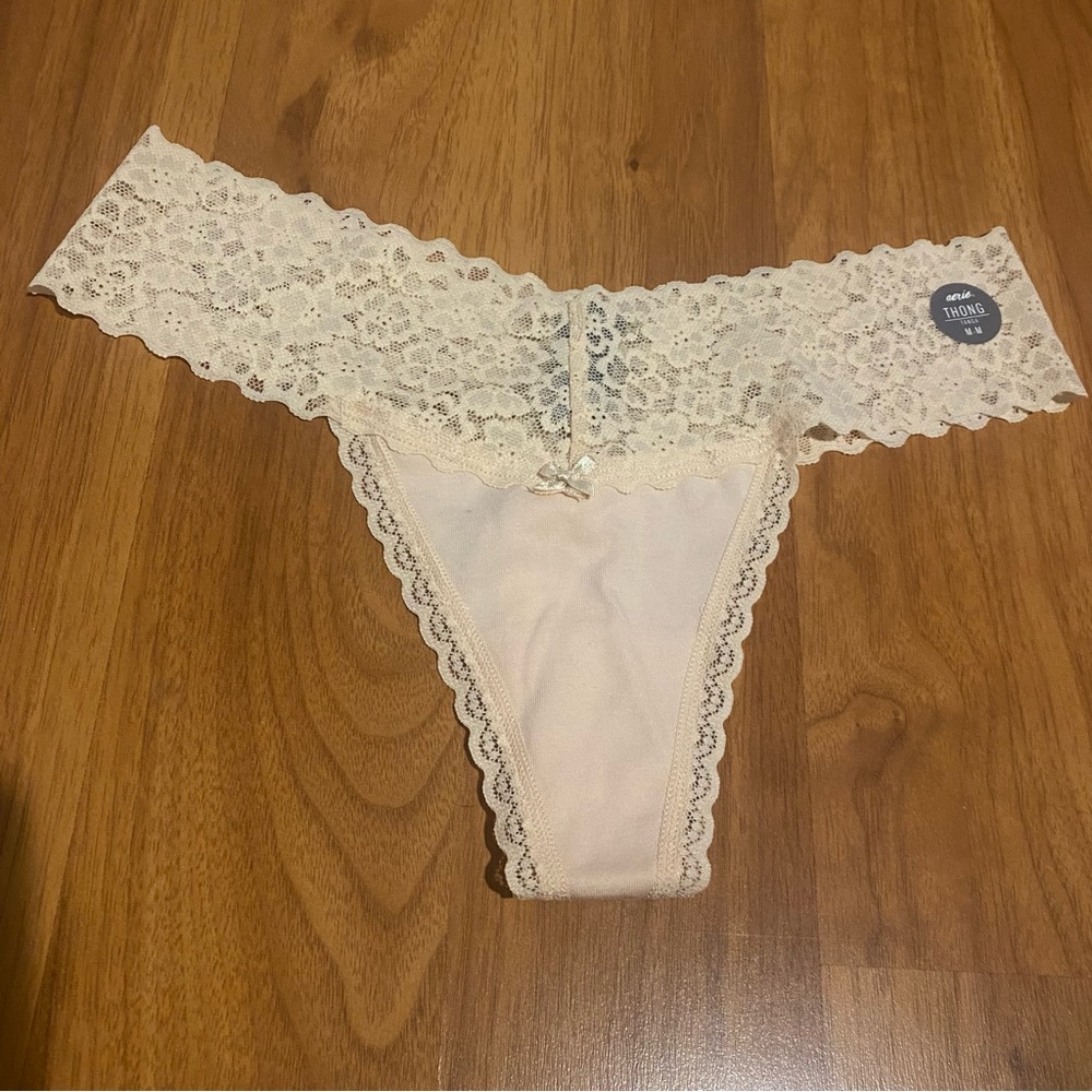 NWT Light Peach Lace Thong